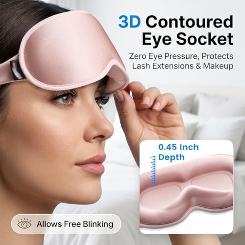 Facemoon Weighted Eye Masks for Sleep, 3D Blackout Sleep Mask for Women - Image 4