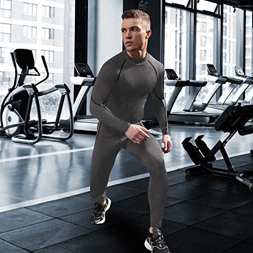 SPVISE Men's Compression Shirts Long Sleeve Mock Turtleneck Workout Tops - Image 2