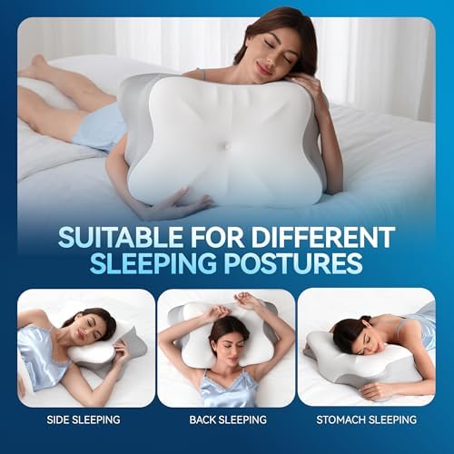 Cervical Neck Pillow for Neck Pain, Ergonomic Memory Foam for Side & Back Sleepers - Image 2