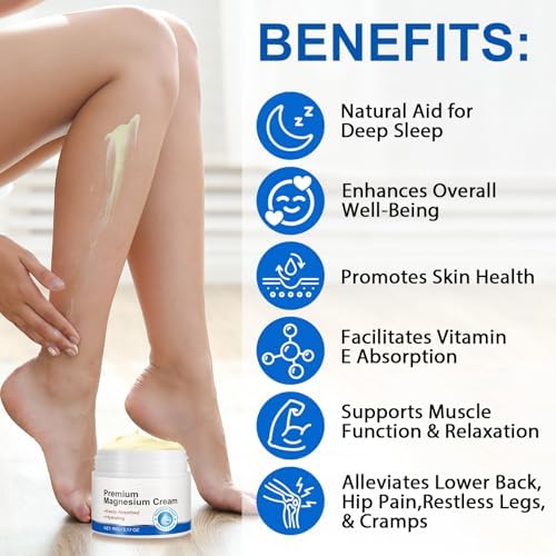 Magnesium Cream for Muscle & Joint Support – Nighttime Magnesium Lotion with Zechstein Magnesium, Moisturizing Body Cream, Fast Absorption, Apply to Arms, Legs & Feet – 90g - Image 6