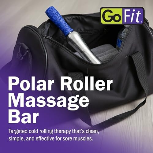 GoFit Polar Roller Cold Compression Therapy Massage Bar for Muscle Relief, Recovery, and Targeted Massage, Blue, 9.8 x 4.8 x 2.8 Inches - Image 2