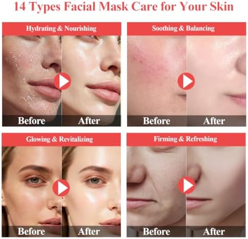 ANKOOY 33 Pack Face Masks Skincare Gifts for Teens Girls Women,Bulk Collagen Face Mask Hydrating Sheet Mask,Travel Essentials,Birthday Gifts,Spa Party Gifts,Facial Mask Skin Care for All Skin Types - Image 4