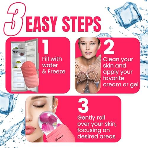 Ice Cube Roller for Face, Eyes & Neck – Silicone Ice Face Roller for Puffiness, Redness, Migraines & Eye Bags – Skin Tightening, Rejuvenation & Cryotherapy Massage Tool for Beauty & Skincare - Image 5