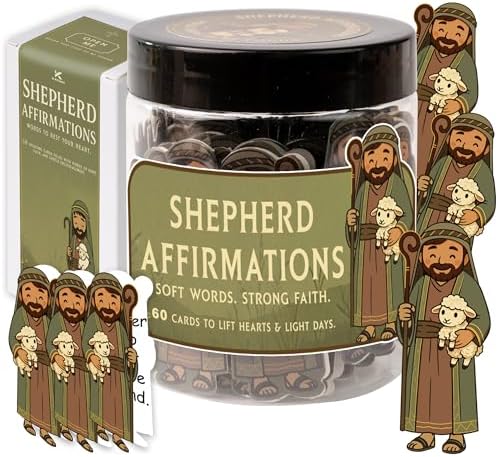 Shepherd Affirmations Jar- Faith & Encouragement Notes, Christian Gifts for Men & Women, Pastor Appreciation Gifts for Men, Pastor Wife Appreciation Gift, Christmas Gift by KATINAT