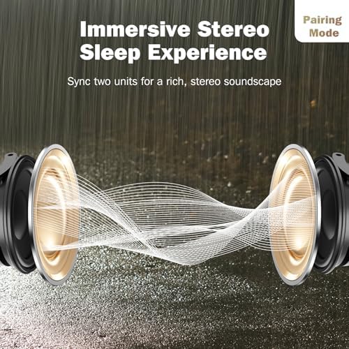 2-Pack Sync Stereo, Paussion Portable Mini Noise White Sleep Sound Machine for Adults Kids Baby 25 Soothing Songs, Auto Timer, Perfect for Travel, Home, Office Privacy - Image 2