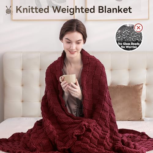 Knitted Weighted Blanket for Adult, No Beads Heavy Blanket 40"x60" 7lbs - Image 5