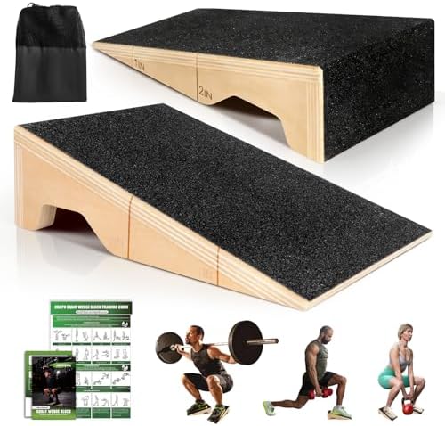 Squat Wedge Block, 1800 LBS Capacity, Wooden Squat Wedge for Heel Elevation by ODCPN