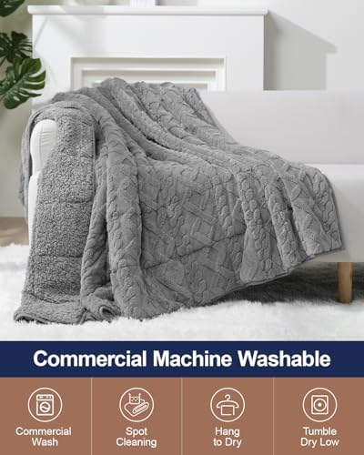 Ultra Soft Sherpa Weighted Blanket for Adults, 60"x80" 25lbs Heavy Blankets - Image 7
