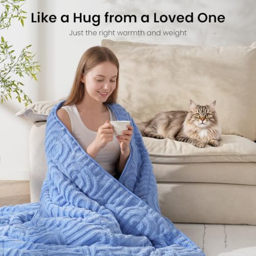 Drewin Weighted Blanket Queen Size 15lbs for Adults,Sky Blue,60" x 80" - Image 4