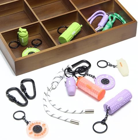 15PCS Fitness Yoga Keychain Set, Gym Accessories with Weight Plate Bottle Large Foam Roller Loops Clips for Keys Bags - Image 3