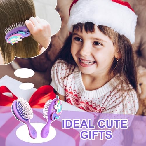 Toddler Hair Brush for Baby, Unicorn Air Cushion Brush - Purple - Image 7