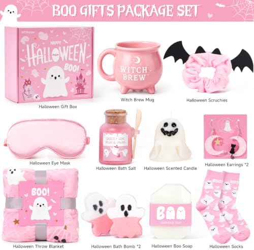 Halloween Boo Basket for Women, Cute Halloween Boo Basket Stuffers with Witch Brew Mug, Boo Blanket & Relaxing Spa Gift Set for Teen Girls, Mom, Wife, Sister & Friends - Image 2