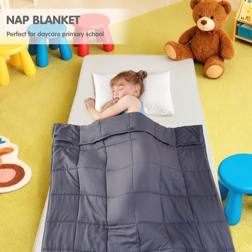 yescool Weighted Blanket 10 Pounds Twin Cooling Weighted Lap Blanket, Grey Breathable Heavy Blanket, Weighted Throw Blanket Gifts for 5 Years+, 80-110lbs, 40" x60 - Image 5