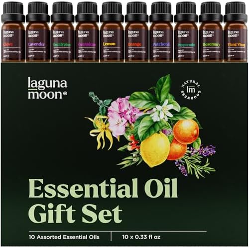 Essential Oils Set - Top 10 Gift Set Blends for Fragrance, Diffusers, Humidifiers, Aromatherapy, Cars & Home Products, Room Sprays, Candle Making, Yoga - Fragrance Oils for Botanical Fresheners Making by LagunaMoon