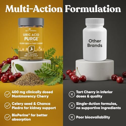 Eu Natural Purge Uric Acid Flush with Tart Cherry & Celery Seed, 120 Caps - Image 6