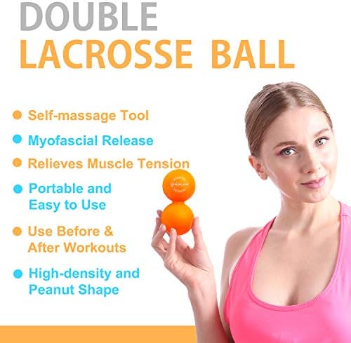 Peanut Massage Ball, Double Lacrosse Ball for Myofascial Release, Trigger Point Therapy, Muscle Relief, Acupoint Massage, Alleviating Neck, Shoulder, Back, Legs, or Muscle Tension - Orange - Image 4