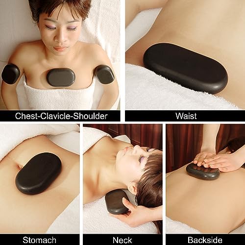 Master Massage 4-Piece XXL Super Extra Large Oval Basalt Hot Stone Set – 6” x 3.4” x 1.1” for Spa, Salon, and Professional Massage Therapy - Image 7