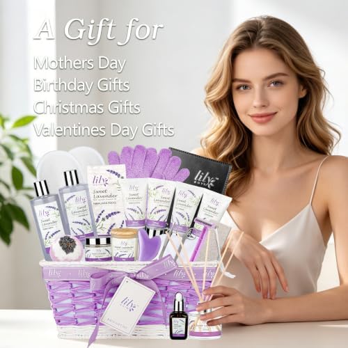 22Pcs Spa Gifts for Mom, Perfect Lavender Bath Spa Gift Baskets for Women - Image 2