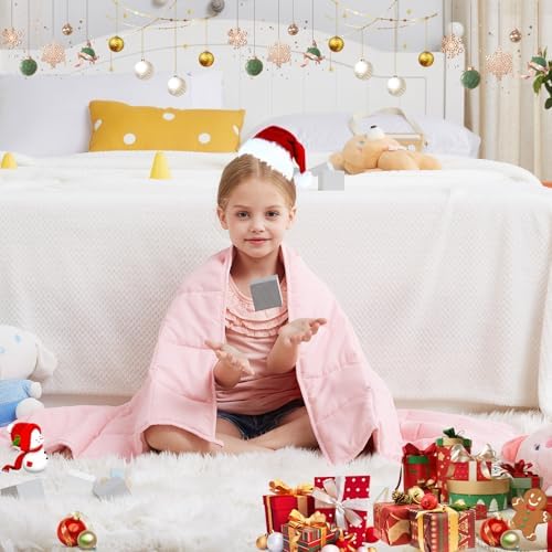 Weighted Blanket - 5 lbs Pink Heavy Blanket - Small Size Breathable Lap Blanket(36"x48", 5 lbs) - Image 4