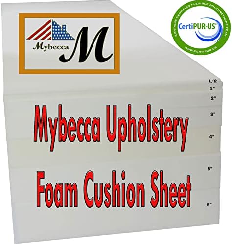 Mybecca 1/2" X 24" X 72" Regular Density Urethane Upholstery Foam (Upholstery Sheet, Foam Padding) - Image 5