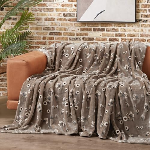 Lucky Brand Daisy Beige Floral 66"X90" Cozy Plush Blanket - Premium Microfiber Throw for Luxurious Comfort and Style Twin/Twin XL Size - Image 4