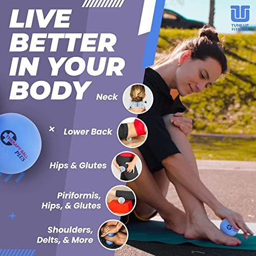 Tune Up Fitness – Therapy Ball PLUS Pair in Tote | Lacrosse Ball Upgrade - Massage Therapy Balls for Myofascial Release | Neck, Lower Back Pain, Sciatica, Shoulder Tension Relief, Physical Therapy - Image 4