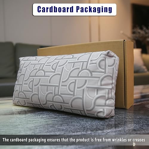 Non-Slip Head Pillow for Recliners - Neck Support Cushion with Velvet Cover for Pain Relief at Home, Office and Travel (Light Geometry) - Image 2