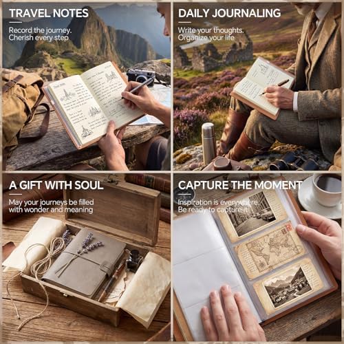 Sabary 8 Pcs Standard Size Refillable Leather Journal Bulk, Retro Color - Image 5