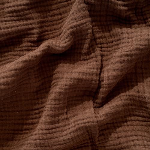 Muslin Blanket - Pure 100% Turkish Cotton Airy Soft Light Versatile Gauze Throw Blanket for Bed, Couch, Sofa (Dark Brown, Throw Size (50" x 66" inch)) by RAYMETEKSTIL