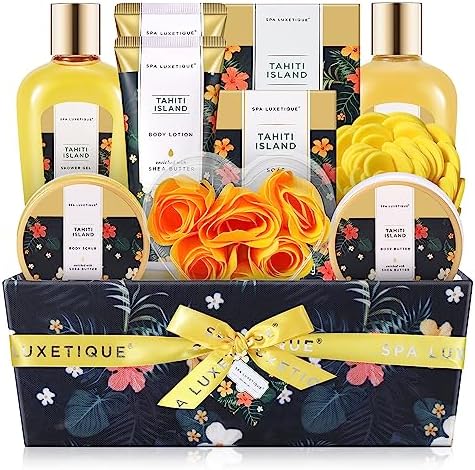 Spa Luxetique Bath Gift Set - 12pcs Spa Gift Basket With Bubble Bath, Bath Bombs, Essential Oil, Body Scrub, Hand Cream - Perfect for Mom's Birthday or Mother's Day by spaluxetique