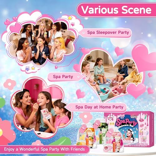60Pcs Spa Party Supplies Set - 6 Spa Day Kits with Face/Lip/Eye/Hand/Foot Care,Party Favors for Sleepovers,Birthdays,Slumber Party & Relaxation,All Skin Types Safe - Image 3