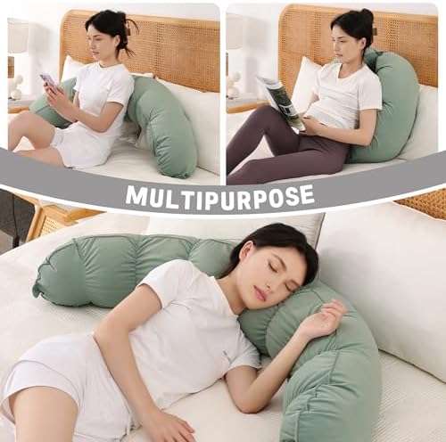 Peallow(Pat. Pend) – Long Round Body Pillow for Adults, Bolster Pillow for Sleeping, Soft and Supportive Pillow for Sleeping & Lumbar Support(Willow Green,59") - Image 6
