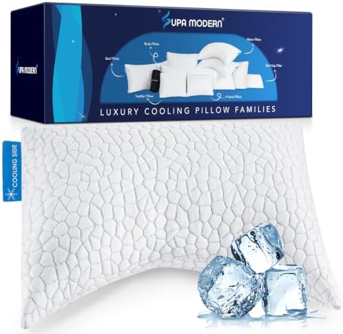 Side Sleeper Pillow for Adults, King Size Cooling Pillow for Neck and Shoulder Pain Relief, Adjustable Firm Soft Shredded Memory Foam Pillows for Side Back Stomach Sleepers, Bed Pillows for Sleeping by SUPAMODERN