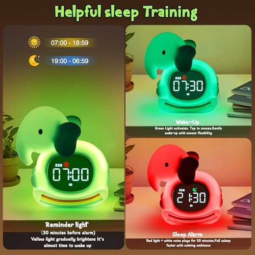 Alarm Clock for Kids,Wake up Clock for Kids,Digital Sleep Trainer with LED Display,Sleep Companion for Toddler,Color Changing Alarm Clock for Kids, Rechargeable,Gift for Girls Boys Teens Room Decor - Image 4