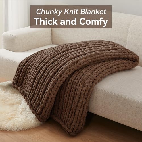 Negwoo Chunky Knit Throw Blanket, Knitted Throw Chenille Yarn, 50"*60" - Image 7