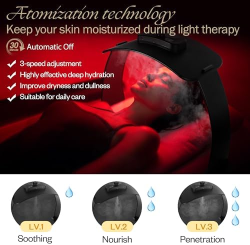 Red Light Therapy for Face and Body, Infrared Red Light Therapy Lamp with Stand, Atomization Function, 660nm Red Light & 850nm Infrared LED Light Therapy Device for Full Body Skin Care - Image 3