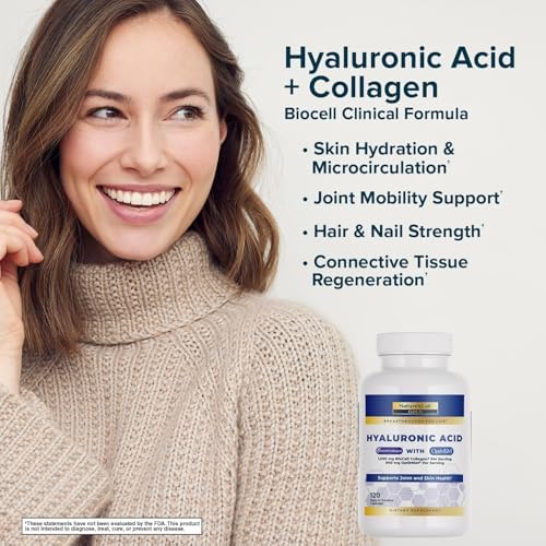 Nature's Lab Hyaluronic Acid with Biocell Collagen and MSM - Skin Hydration, Joint Health - 120 Capsules (40 Day Supply) - Image 3