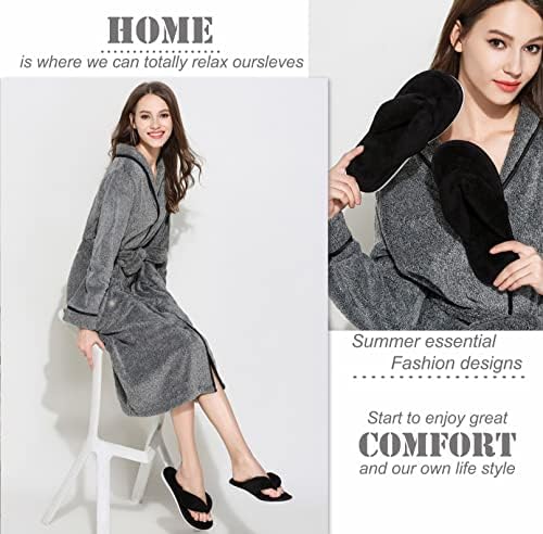 Onmygogo Indoor Slippers for Women Open Toe with Memory Foam, Soft Faux Fur Nonslip House Slippers - Image 5