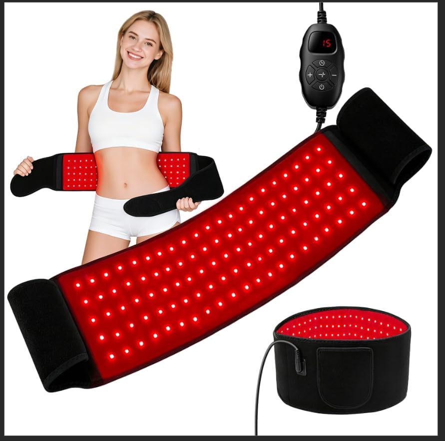 Red Light Therapy Belt for Body, 150 LEDs Infrared Light Therapy Wrap Belt for Waist Back Shoulder Legs Knee Muscle Relax, Portable 660nm 850nm 3 Chips in 1 Red Light Belt with Timer(Corded) - Image 7