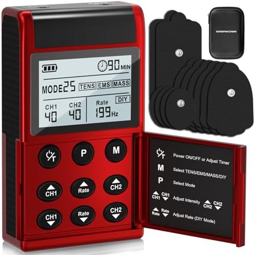 KingPavonini TENS Unit Muscle Stimulator, Rate DIY 1-199Hz, Model B2501 by KingPavonini