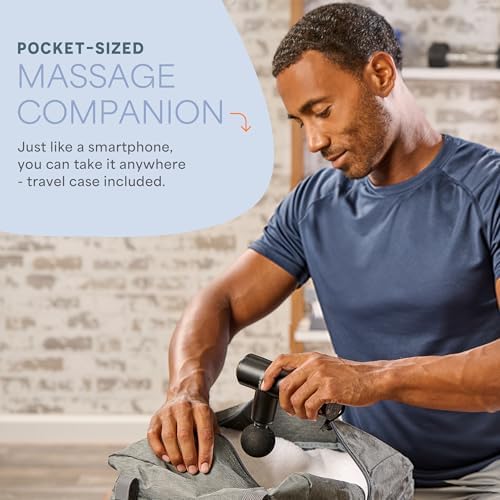 Lifepro Percussion Back Massager – Handheld Massage Gun Deep Tissue for Athletes – Back Massage Gun Muscle Recovery Tool for Men, Women – Quiet, Portable with Multiple Attachment Heads & Travel Case - Image 3
