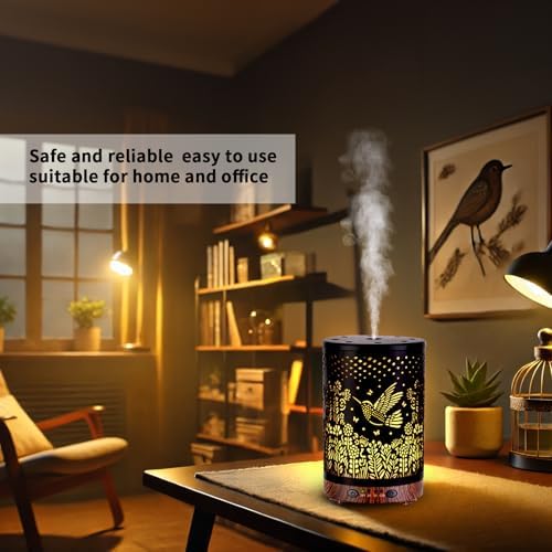 Essential Oil Diffuser 120ML Metal Aromatherapy Diffuser with Timer, Cool Mist Humidifier with Auto Shut-Off & 7 Color Lights for Home Office Spa (Bird) - Image 4