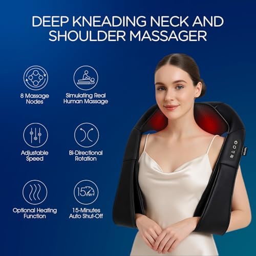 VOYOR-Health Shiatsu Neck Massager, Electric Deep Tissue for Pain Relief - Image 2