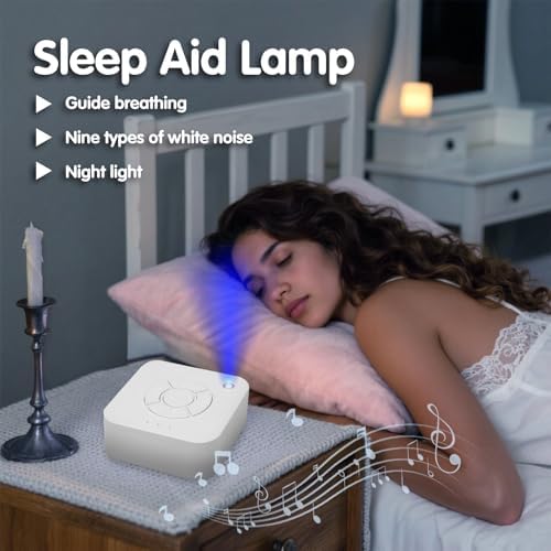 White Noise Sleep Machine,Sleep Aid for Adults & Babies,9 Soothing Sounds,White Noise,Ocean Waves,Rain,etc,Rechargeable,Portable with LED Breathing Light,15/30/60min Timer,Ideal for Home,Office,Travel - Image 2