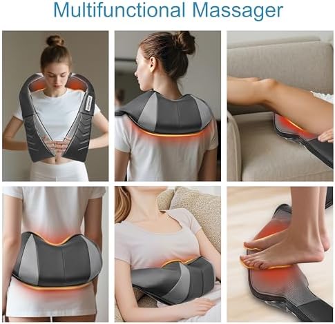 UFFAE Shiatsu Neck and Back Massager with Heat, Electric Deep Tissue Kneading Neck and Shoulder Massage, Best Gifts for Women Men Mom Dad Mothers Fathers Day Birthday Gift, Black (NOT Cordless) - Image 5