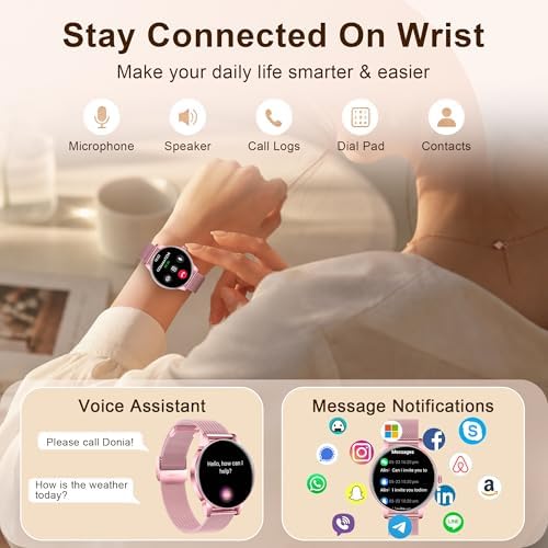 Smart Watches for Women (iPhone/Android), 3 Bands, 1.27" HD Round - Image 2