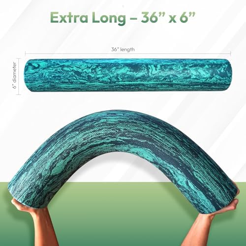 Soft Density Foam Roller 36 x 6 Inch for Exercise, Yoga, Pilates & Recovery - Image 2