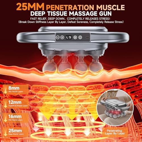 16 Head Massage Gun Deep Tissue,Cordless Electric Back Percussion Massager - Image 4