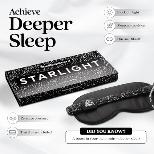 TheSleepGuard Pure Silk Sleep Mask [100% 6A Mulberry Silk, 22 Momme] Light Blocking Travel Essentials. Eye Masks for Sleeping. Black Oeko-Tex Blindfold. Eye Covers for Men & Women - Image 3