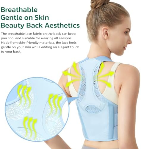 AOFIT Posture Corrector for Women, Lightweight Back Brace Blue S - Image 4